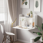 Wall Mounted Drop Leaf Desk With Storage