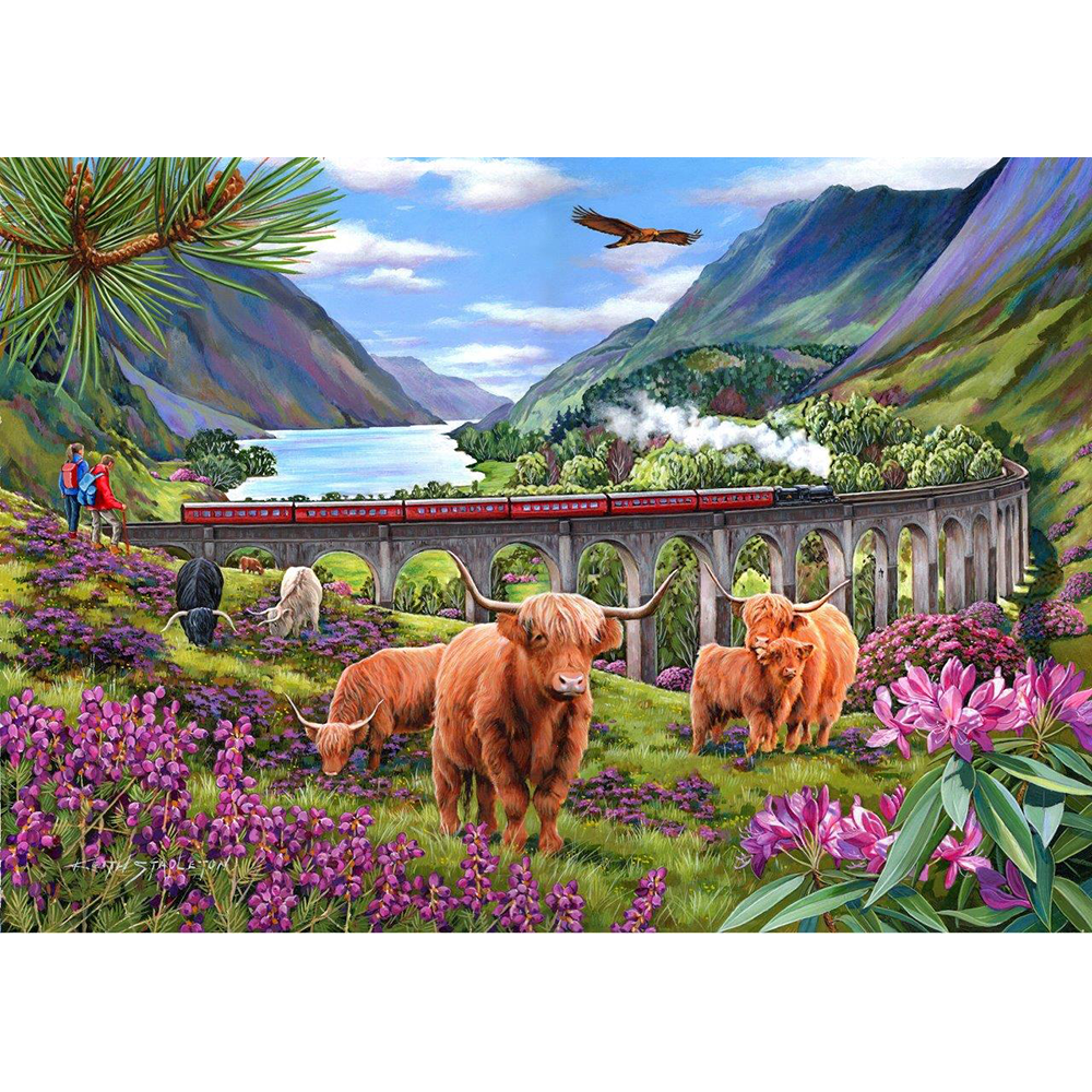 Glenfinnan Ladies - Big 500 Piece Jigsaw Puzzle For Adults, With Extra Large Pieces