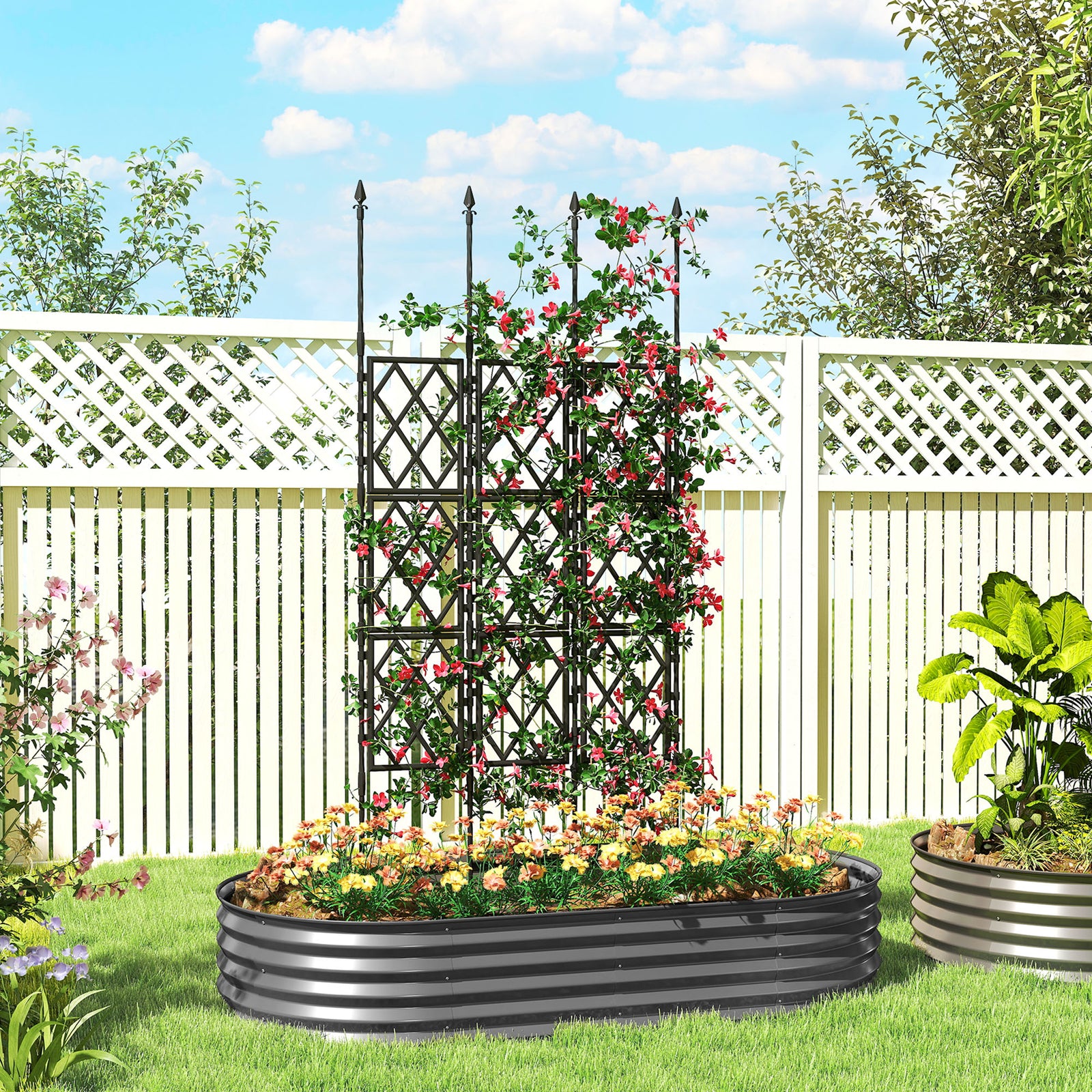 Outsunny Foldable Garden Trellis, Lattice Climbing Support Trellis