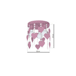 Corazon Pink Ceiling Lamp 3xe27 Delightful Hand Made Bedroom Centrepiece In Baby Pink With Hearts And Crystals