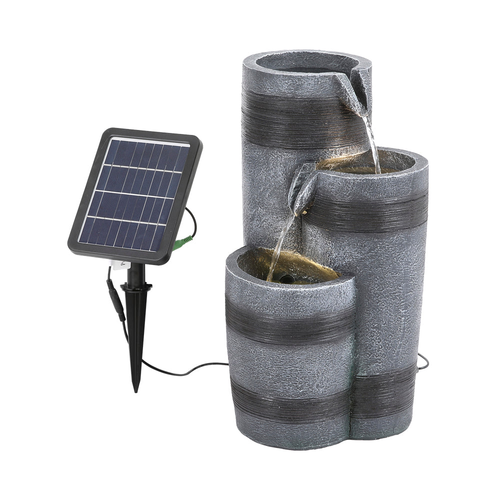 Solar Powered Water Fountain Decor With Lights
