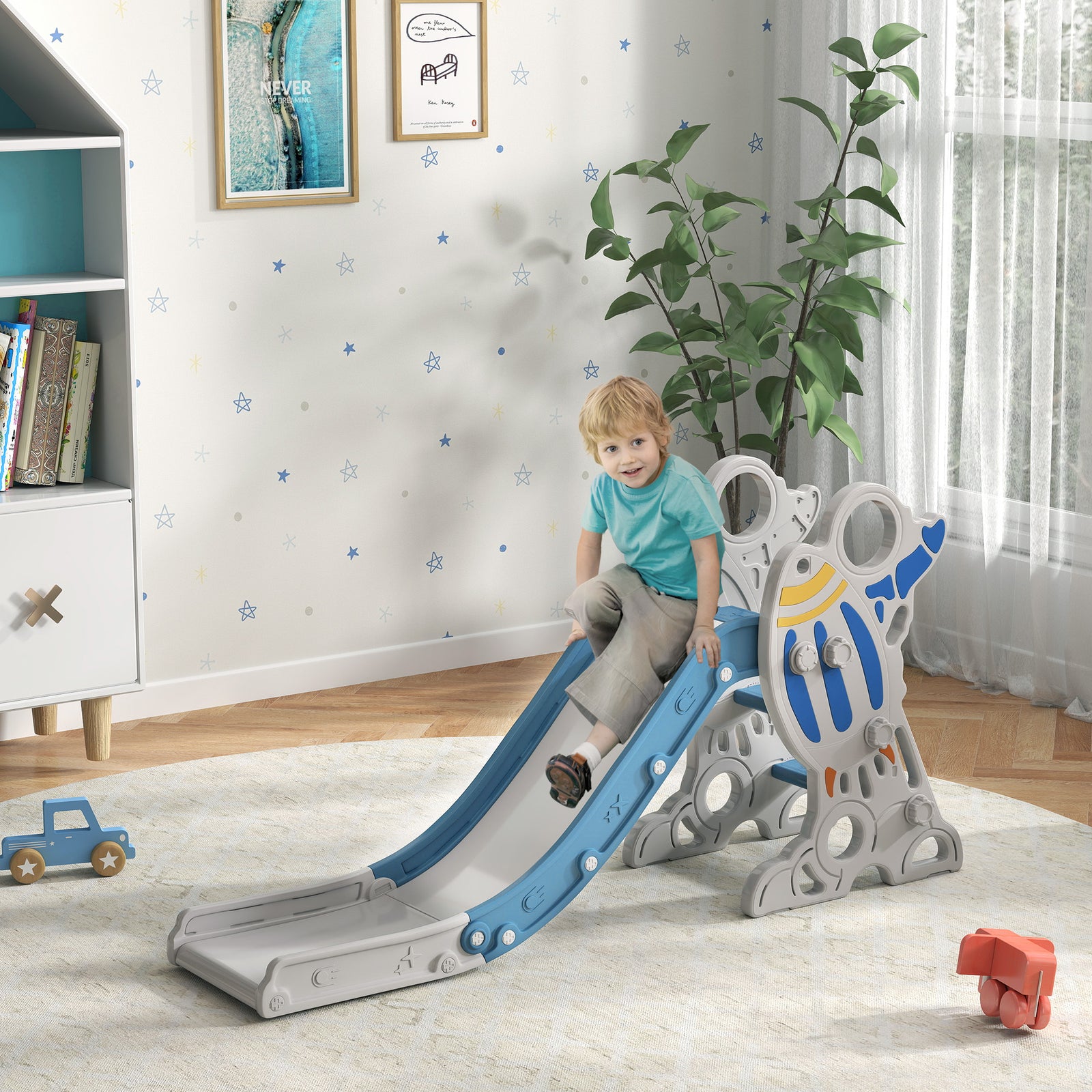 Baby Slide Freestanding Slide For Kids 1.5-3 Years Space Theme | Blue
