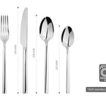 Cutlery Sets Stainless Steel 18/8 Forks Spoons Catering Flat | Set of 16 | Silver