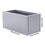 Zinc Galvanized Steel Planter Box With Drainage Hole –rectangle Raised Planter Box Outdoor Balcony Garden Trough Pot | Small | Light Grey