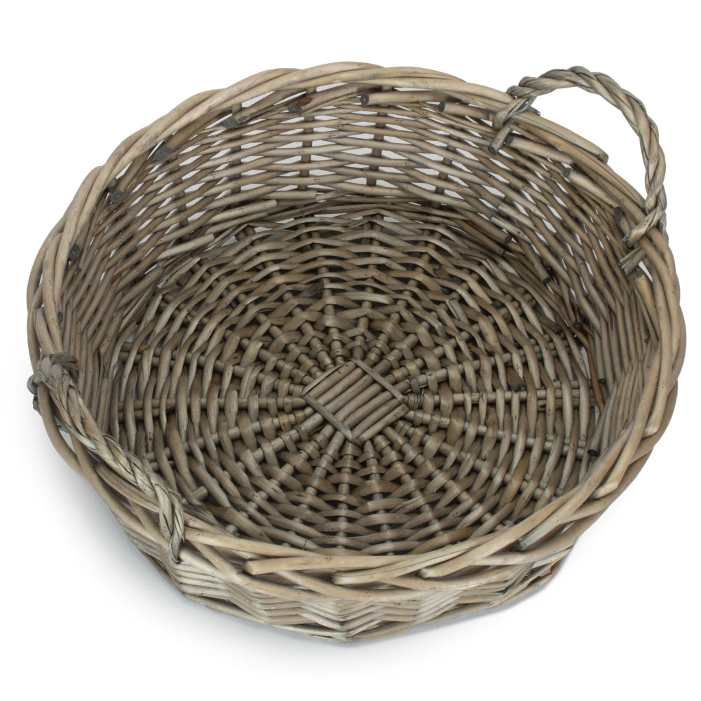 Large Round Antique Wash Serving Tray