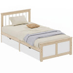 HOMCOM Storage Bed With 2 Drawers, Headboard, Wood Slat Support