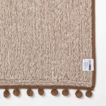 Tufted Cotton Bath Mat With Pom Pom Edges | 50 x 80cm | Chocolate Brown
