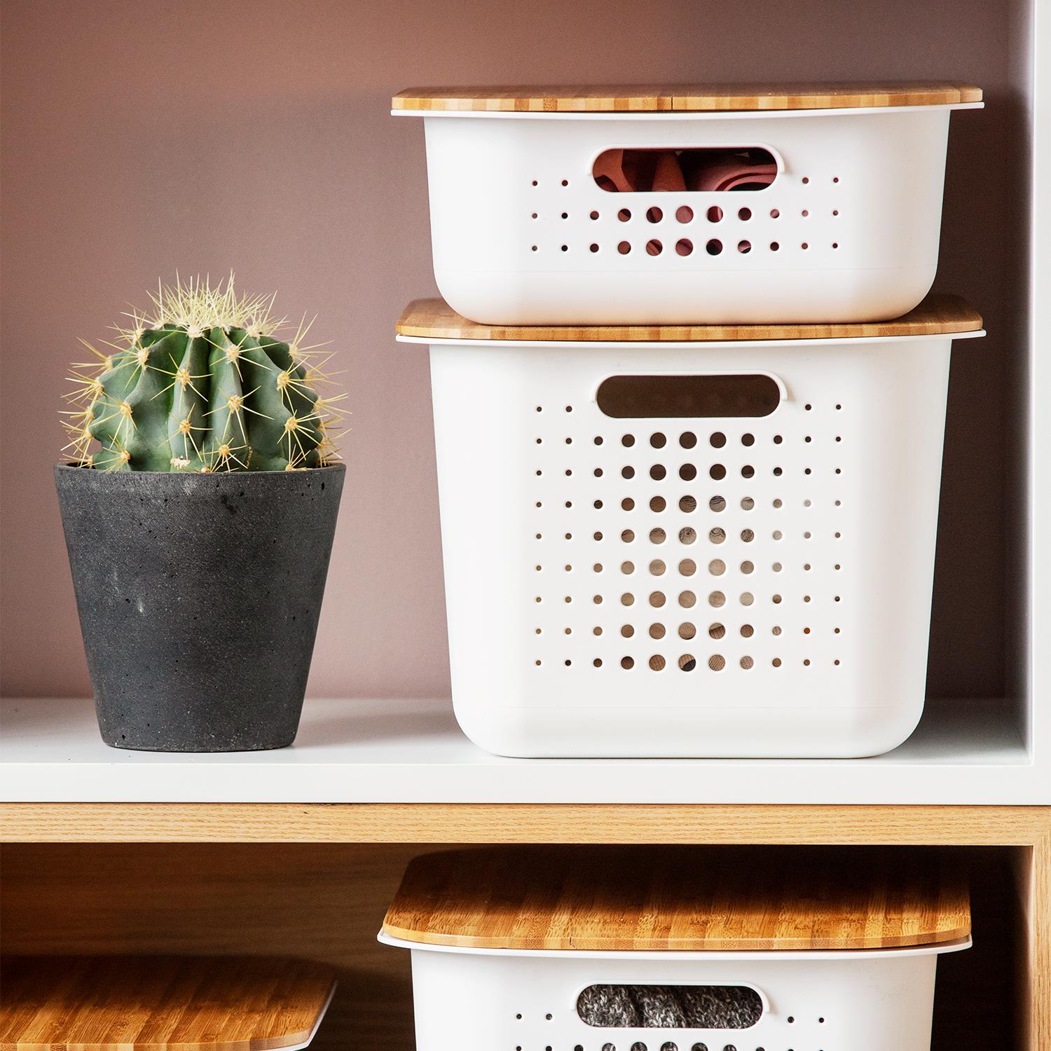 Lightweight & Durable Basket Recycled 10 Storage Box, 6l,white
