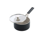 KitchenAid Cookware Coloured Aluminium Saucepan With Lid, 16cm, Pfas Free, Matt Black