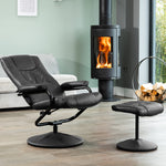 Gibson Swivel Recliner And Footstool | Black