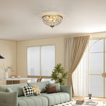 Chandelier Crystal Ceiling Light With E14 Base 2-lights | Gold