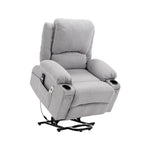 Electric Power Lift Recliner Chair With Heat & Massage, Chenille Fabric Recliner | Light Grey