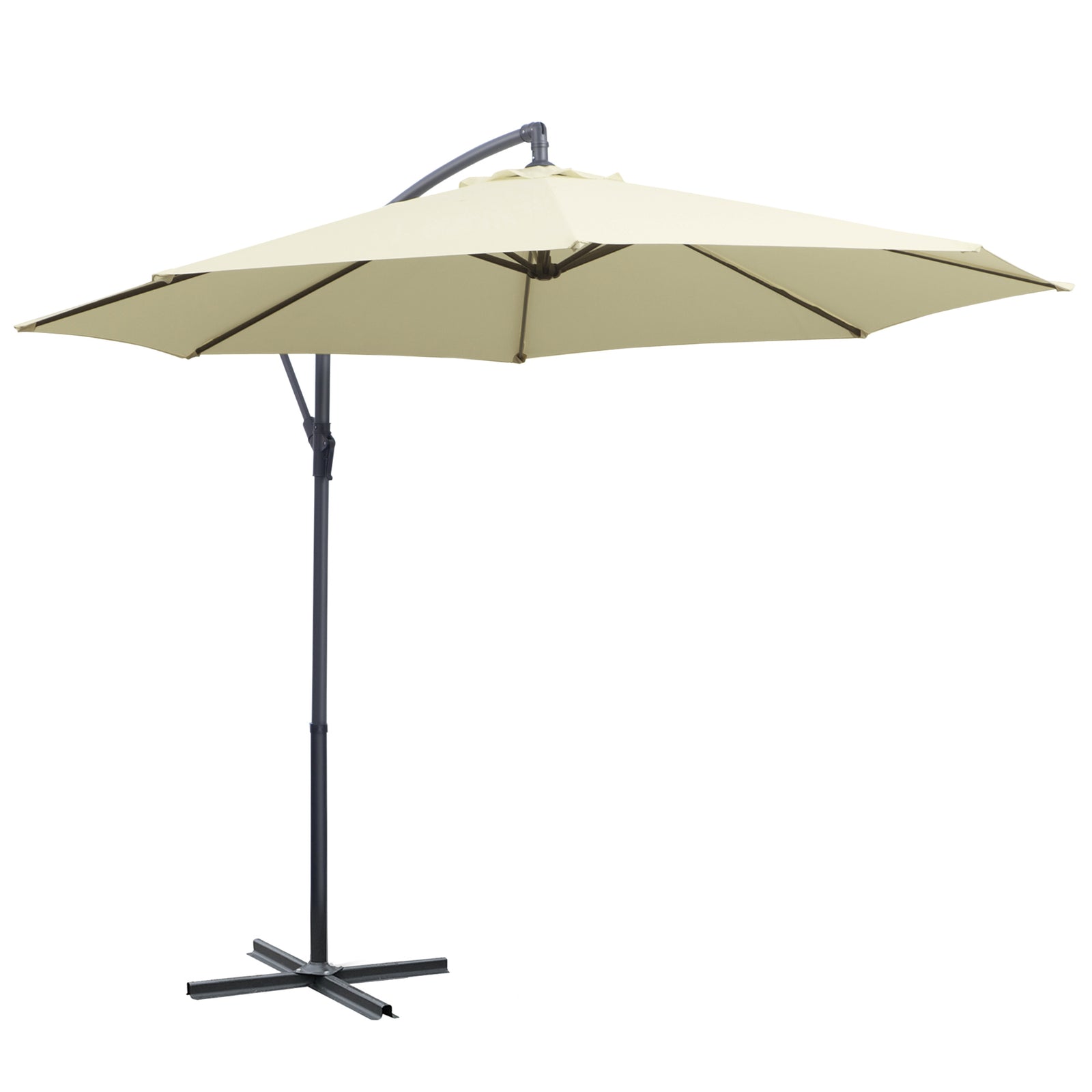 3m Cantilever Parasol Banana Umbrella, Beige