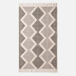 Malmo Handwoven Grey & Black Cotton Textured Rug | 120cm x 180cm | Grey & White
