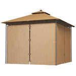 3x3m Garden Gazebo, Double Roof | Brown