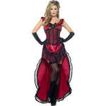 Western Authentic Brothel Babe Costume, Burgundy | Medium