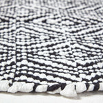 Trance Black And White Diamond Pattern Recycled Fibre Rug | 150cm x 220cm | Black & White