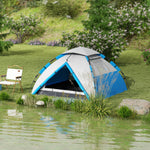 3-4 Man Camping Tent Portable With Bag, Quick Setup | Light Blue