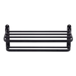 Towel Holder With 2 Bars Wall Mounted No Drill Bathroom Shelf Black | Black