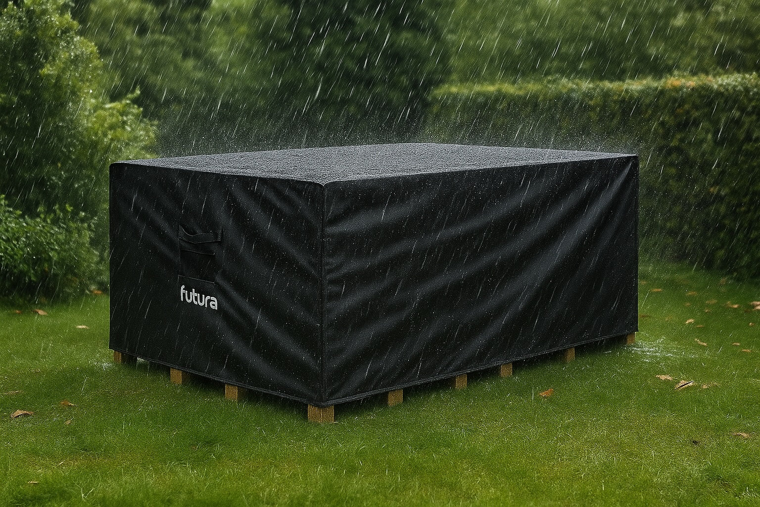 Rectangular Waterproof Garden Furniture Cover, Outdoor Patio Weatherproof Rattan Sofa Shield | 180 x 120 x 74cm | Black