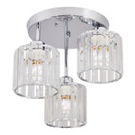 3-light Crystal Ceiling Fixture With Chrome Finish