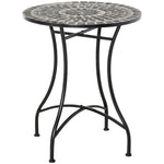 60cm Round Mosaic Side Table -grey