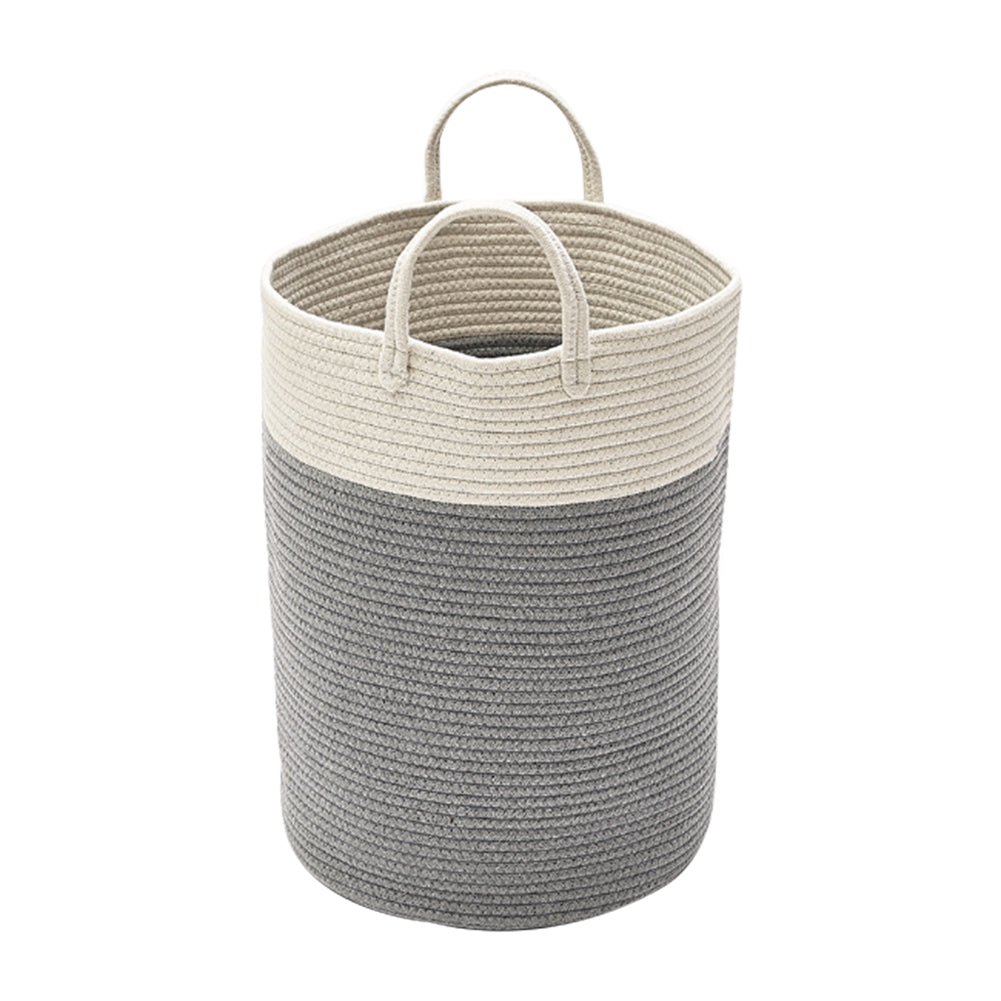 Woven Basket Baby Kids Toys Storage Clothes Hamper Laundry Basket | Grey
