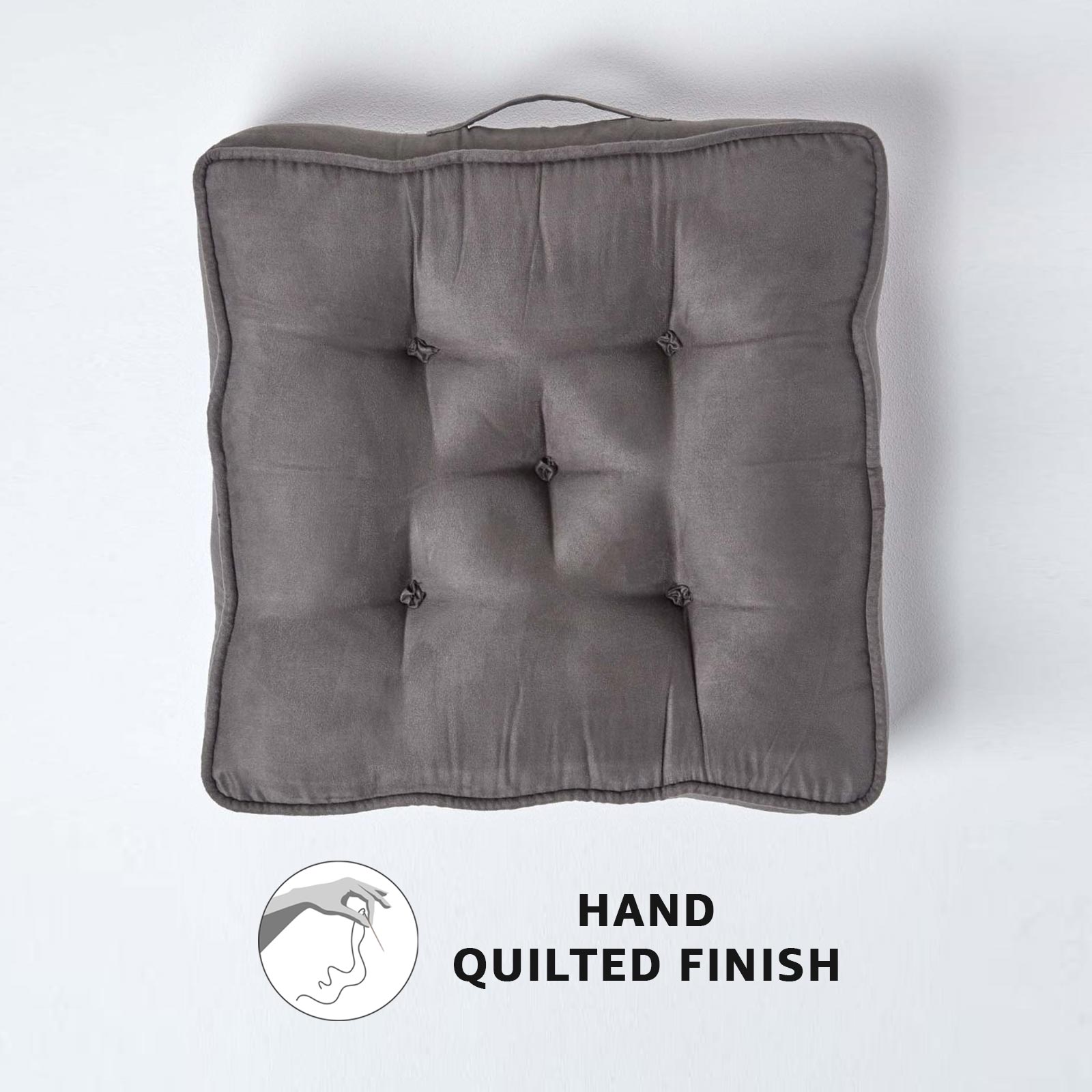 Faux Suede Armchair Booster Cushion | 50cm x 50cm | Grey