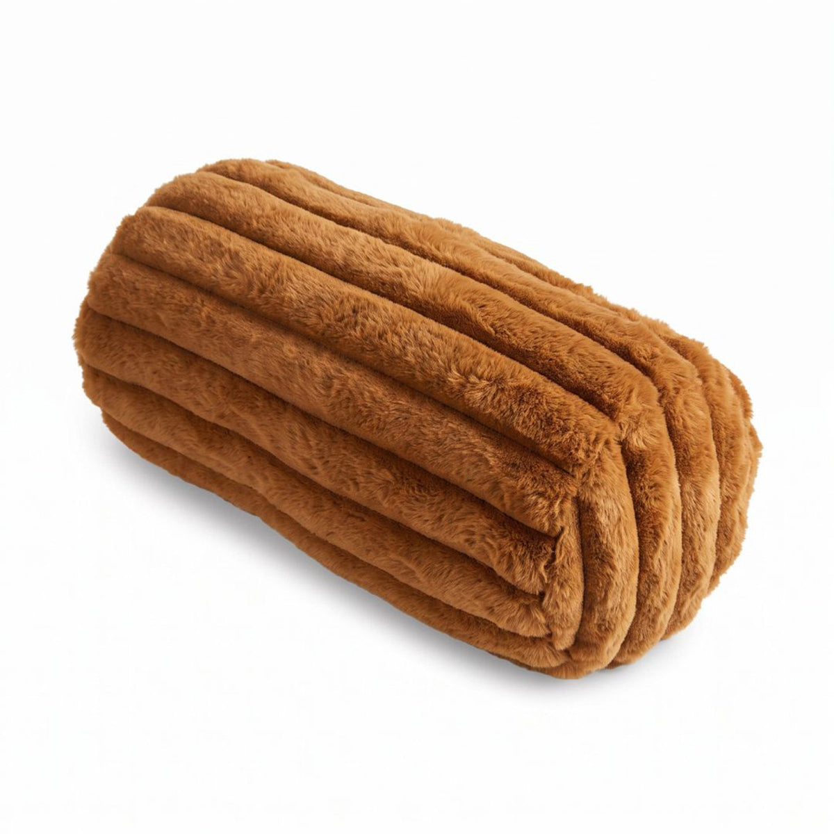 Ribbed Bolster Cushion, 40 X 15cm | 40cm x 15cm | Terracotta