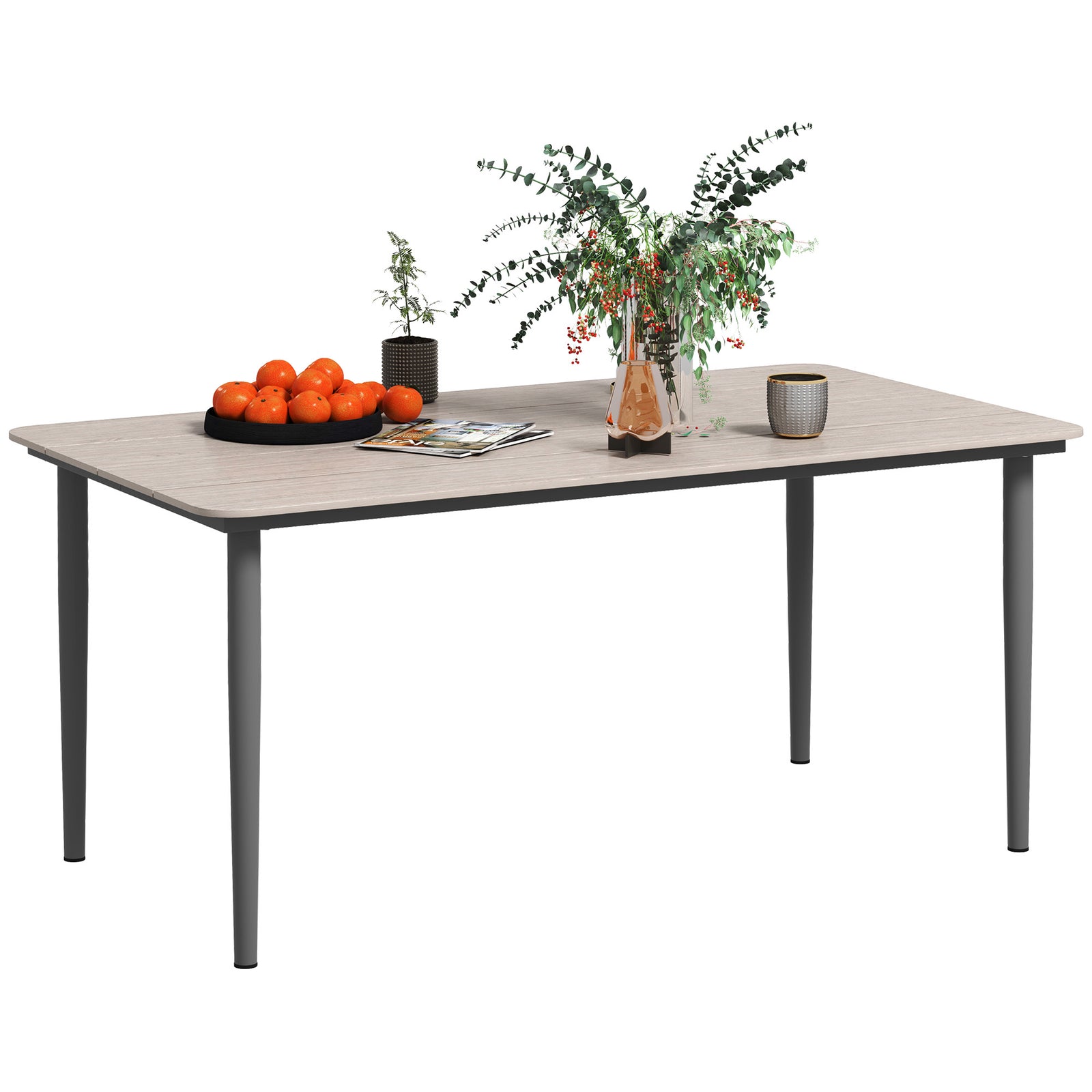 Garden Table W/ Rust Resistant Metal | Light Grey