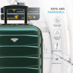 55x35x20cm Cabin Carry On Suitcase Hard Shell Overhead Luggage 100+ Airlines Approved | Cabin | Forest Green