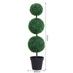2 Pcs 67/112cm Artificial Boxwood Three Balls Tree Décor | Large | Green