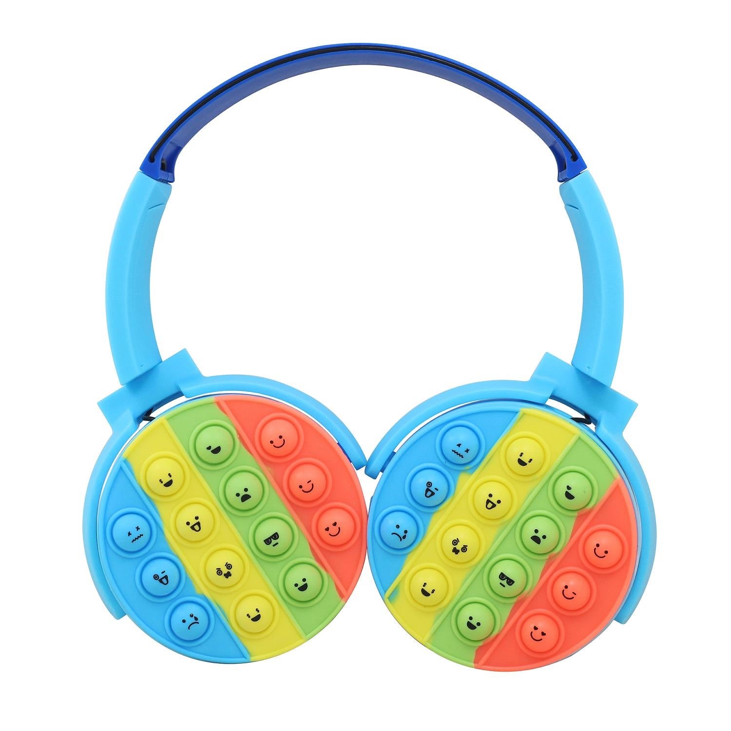 Push-pop Fidget Tool Aux Cable Wireless Kids Headset | Blue