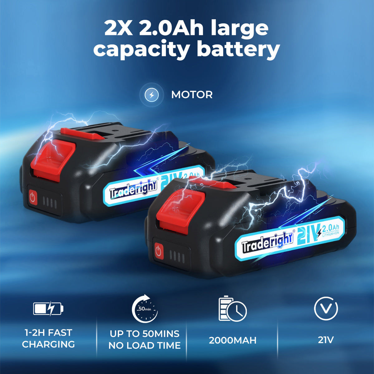 Cordless Car Polisher Buffer Sander Polishing Machine With 2 Battery | Blue