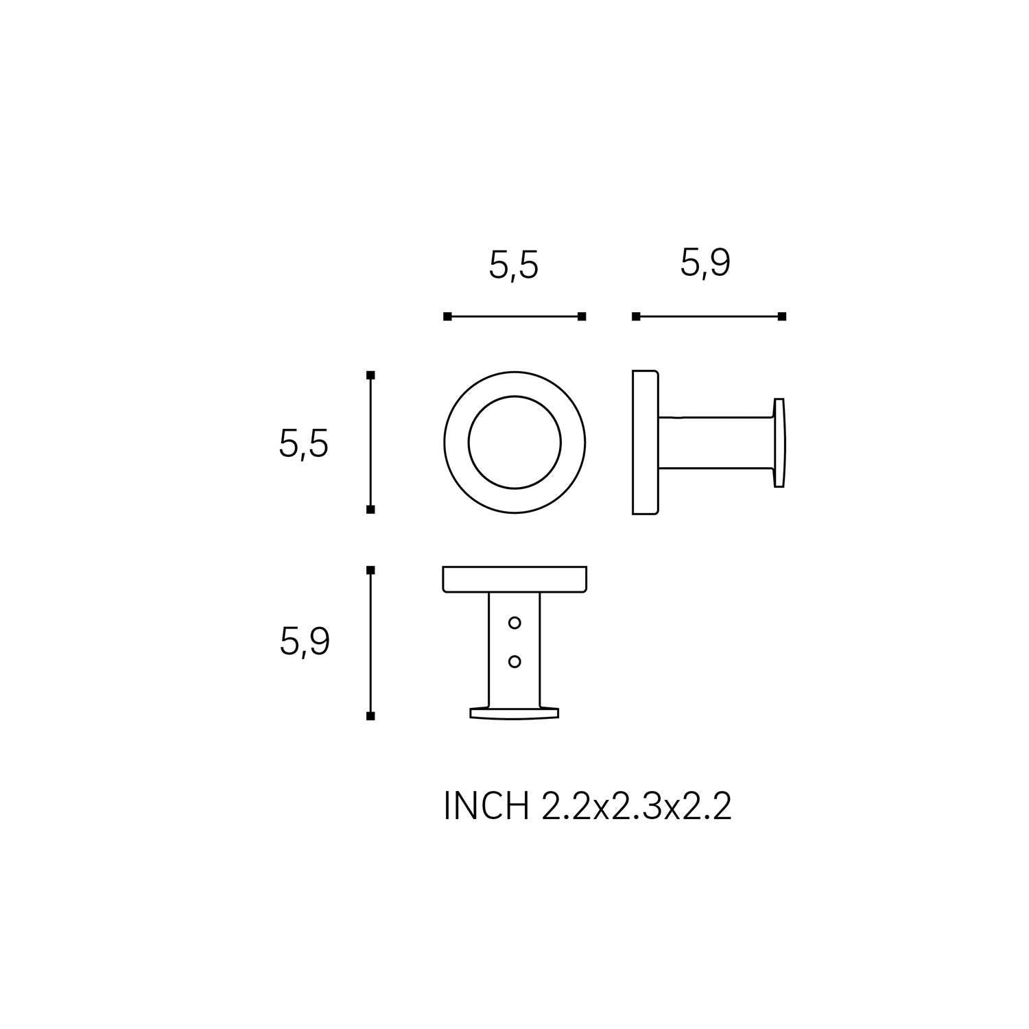 Towel Hook, Robe Hook, Coat Hook, Chrome, Architect S+ Collection