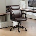 Faux Leather Desk Chair With Tilt Function For Home Office | Brown