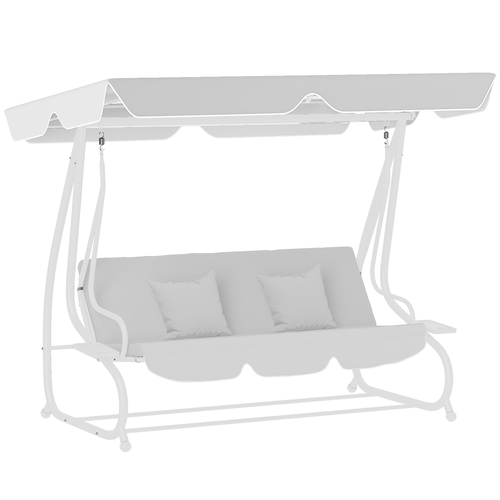 Waterproof Garden Swing Canopy Replacement 3 Seater | Light Grey