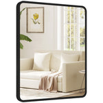 Rectangular Mirror With Metal Frame, Decorative Wall Mirror | L | Black