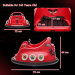 Angry Bird Licensed 12v Kids Bumper Car W/ Joysticks, Remote | Red