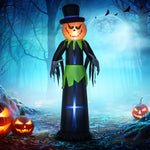 8ft Tall Halloween Inflatable Pumpkin Ghost In A Hat Decoration