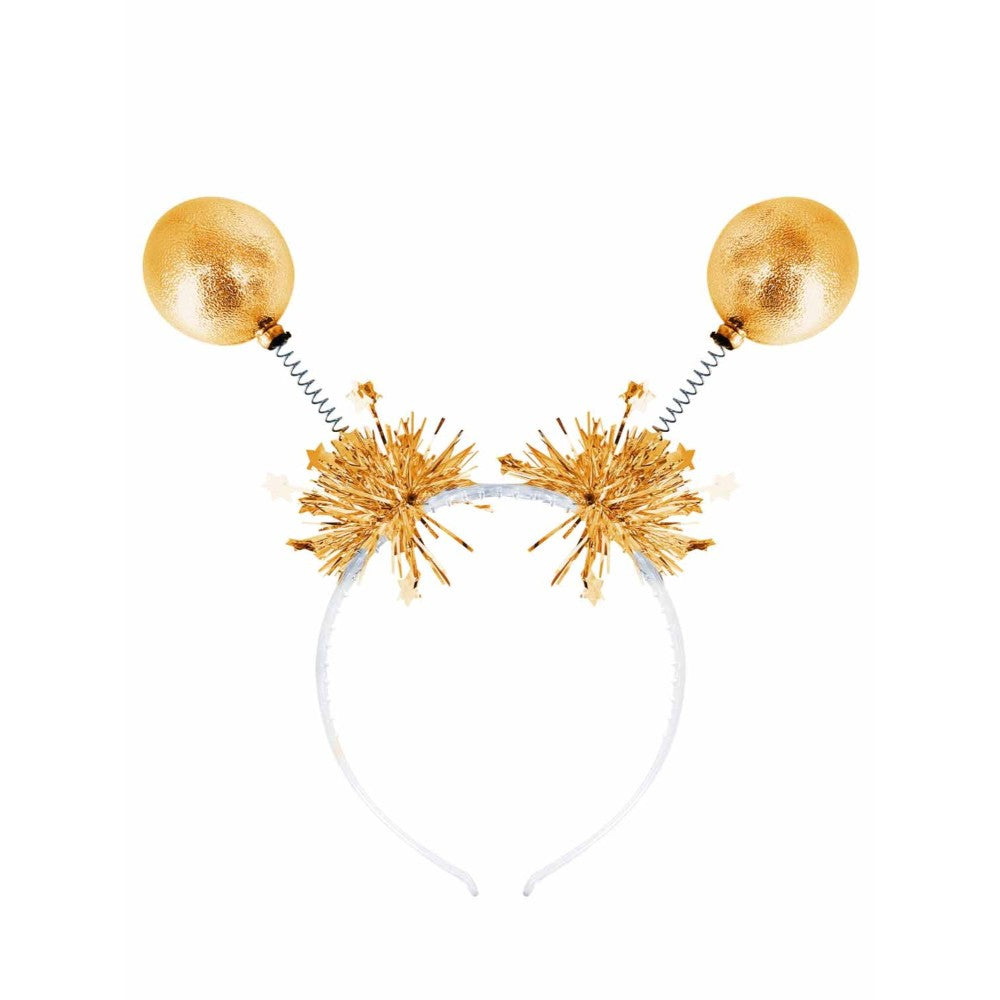 Gold Metallic Ball Bopper Headband