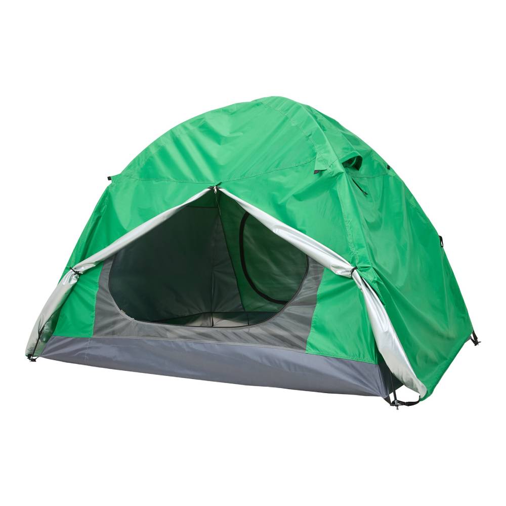 2-person Camping Tent, All-season Outdoor Tent With Aluminium Poles, Mesh Ventilation, Dual Doors, And Groundsheet | Bright Green