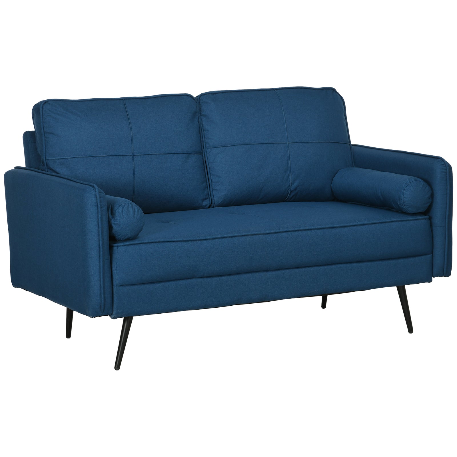 2 Seater Sofa Modern Fabric Couch Back Cushions And Pillows