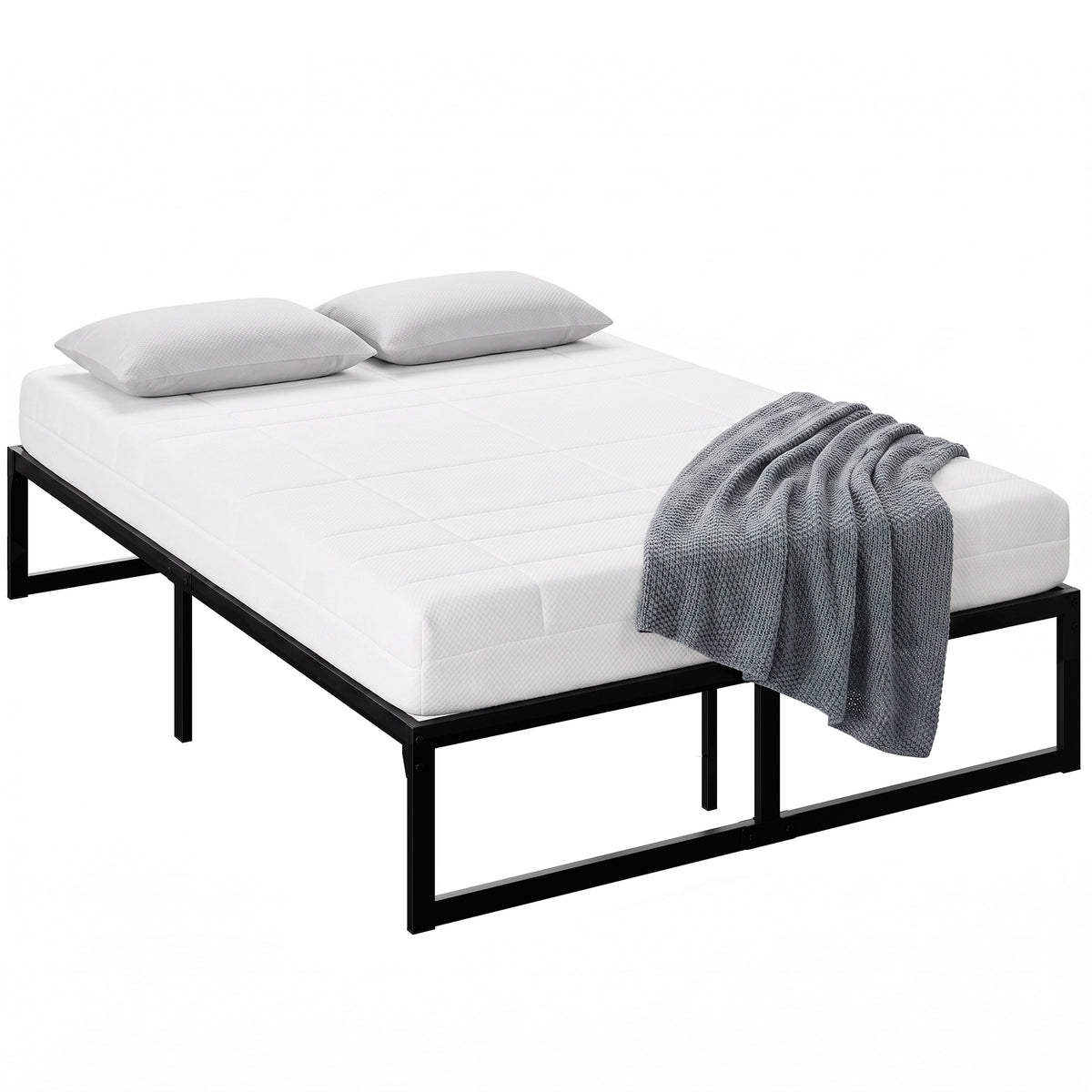 HOMCOM Bed Frame With Underbed Storage, Noise-free