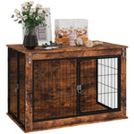 Dog Crate Furniture With Flip-up Top, 2 Doors, For Dogs | Small | Brown