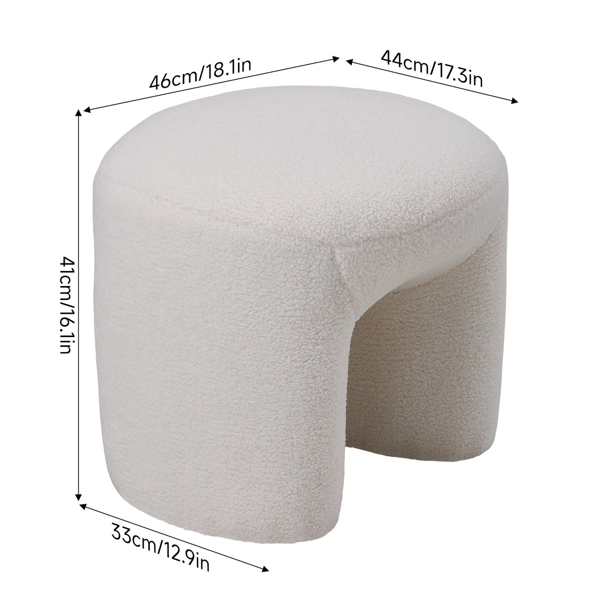 Breeins Modern Teddy Fleece Footstool