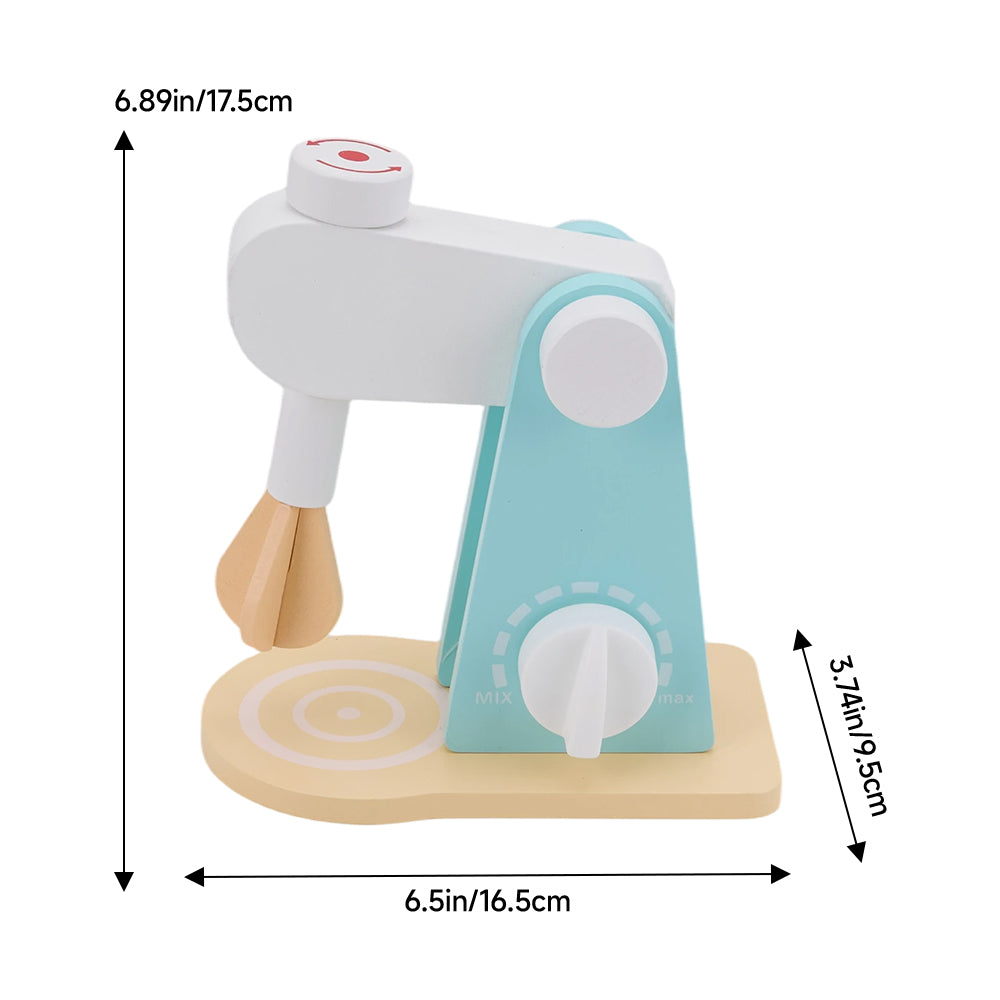 Wooden Stand Mixer Kitchen Pretend Toy Playset