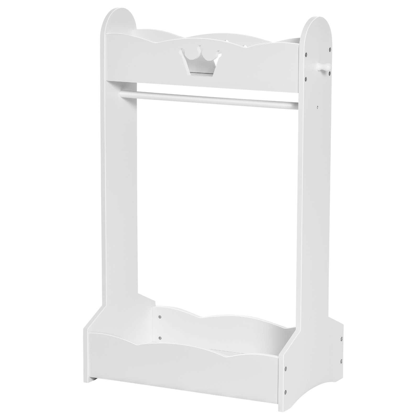 Kids Wood Clothes Rack With Storage Shelves Hall Tree For 3-8 Years