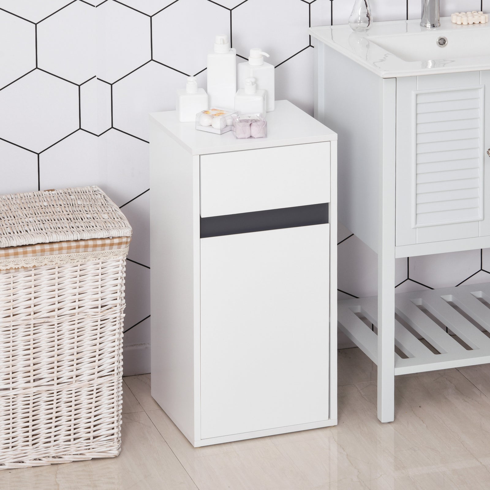 Minimalistic Bathroom Storage Cabinet Drawer Cupboard Shelf