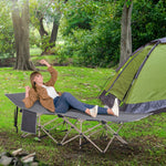 Single Person Folding Camping Cot Portable Camp Sleeping Bed | Gray
